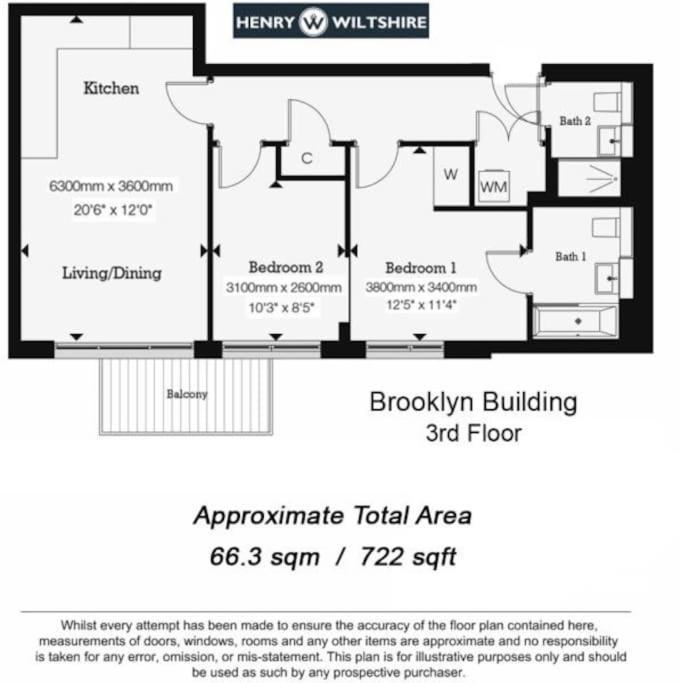 2bed 2bath -pool, Balcony, Gym Lift * Londra